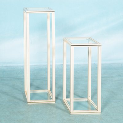 White Side Tables by Pierre Vandel, 1980s, Set of 2-HGA-1718634