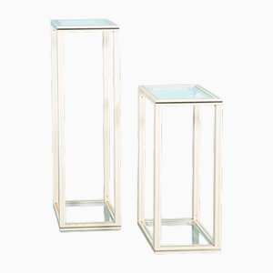 White Side Tables by Pierre Vandel, 1980s, Set of 2-HGA-1718634