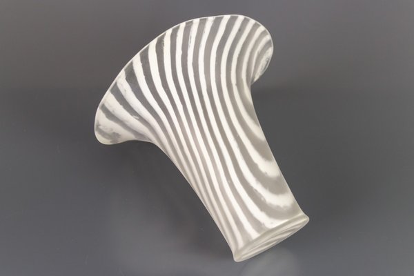 White Striped Glass Vase by Peill & Putzle, 1970s-KEG-904533