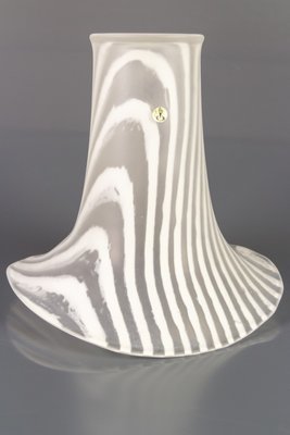 White Striped Glass Vase by Peill & Putzle, 1970s-KEG-904533