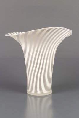 White Striped Glass Vase by Peill & Putzle, 1970s-KEG-904533