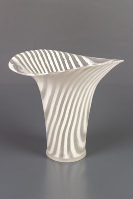 White Striped Glass Vase by Peill & Putzle, 1970s-KEG-904533