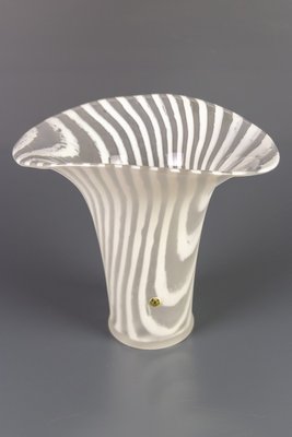 White Striped Glass Vase by Peill & Putzle, 1970s-KEG-904533