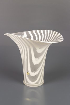 White Striped Glass Vase by Peill & Putzle, 1970s-KEG-904533