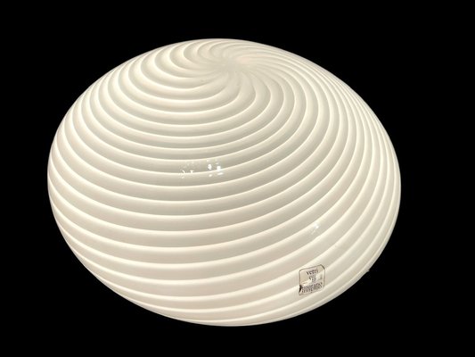 White Swirl Murano Glass Flush Mount, 1970s-JJC-1792947