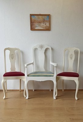 White Throne Chair, Sweden, 1950s-ZEF-1735277