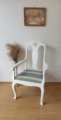 White Throne Chair, Sweden, 1950s-ZEF-1735277