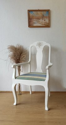 White Throne Chair, Sweden, 1950s-ZEF-1735277