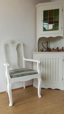 White Throne Chair, Sweden, 1950s-ZEF-1735277