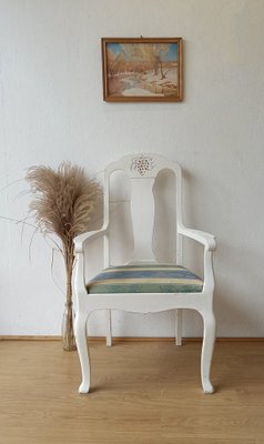 White Throne Chair, Sweden, 1950s-ZEF-1735277