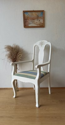 White Throne Chair, Sweden, 1950s-ZEF-1735277