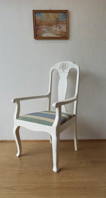 White Throne Chair, Sweden, 1950s-ZEF-1735277