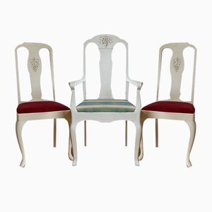 White Throne Chair, Sweden, 1950s-ZEF-1735277