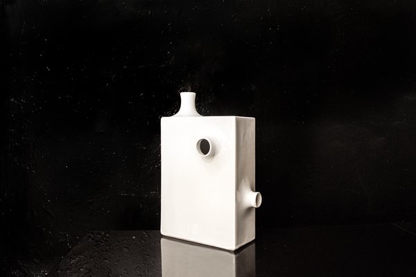 White Vase in Ceramic, Italy, 1970s-VCV-1735828