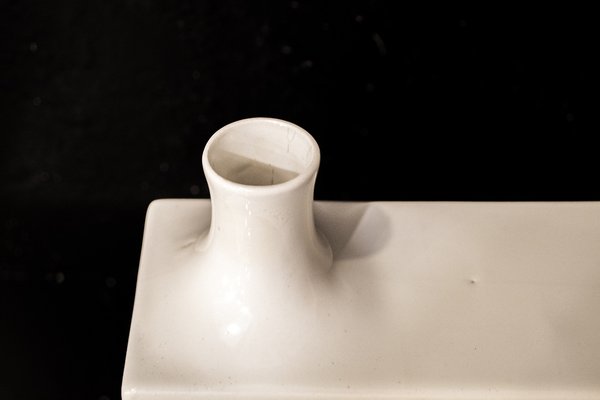 White Vase in Ceramic, Italy, 1970s-VCV-1735828