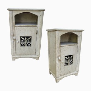 White Wooden Bedside Tables, Set of 2-TCS-1419430