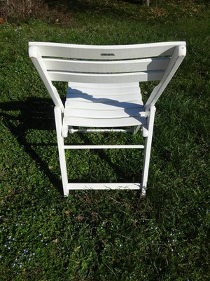 White Wooden Folding Chairs by Dejou, 1970, Set of 4-ABK-2018089