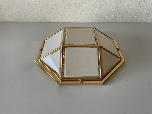 WhiteGold Metal Flush Mount Ceiling by Star Leuchten, Germany, 1980s-RDS-1367651