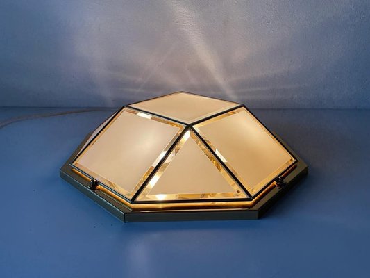 WhiteGold Metal Flush Mount Ceiling by Star Leuchten, Germany, 1980s-RDS-1367651