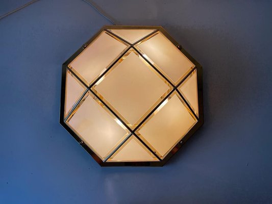 WhiteGold Metal Flush Mount Ceiling by Star Leuchten, Germany, 1980s-RDS-1367651