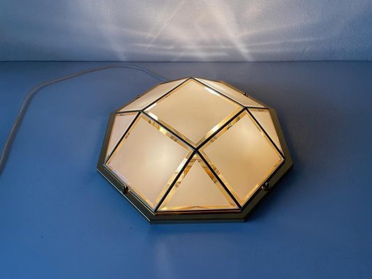 WhiteGold Metal Flush Mount Ceiling by Star Leuchten, Germany, 1980s-RDS-1367651