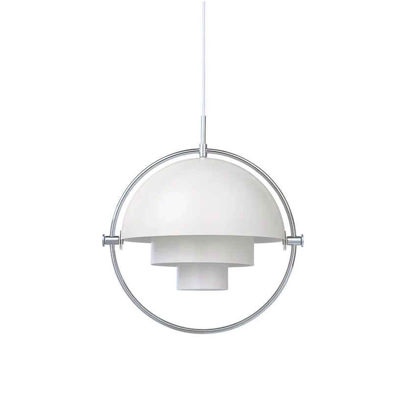 Multi-Lite Pendant Lamp by Gubi #Large/White Semi Matt/Chrome