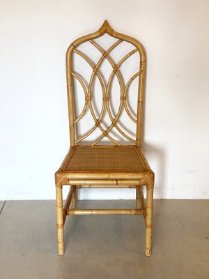 Wicker and Bamboo Chair, 1970s-NPC-1309712