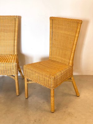 Wicker and Bamboo Chairs, 1970s, Set of 3-NPC-1291141