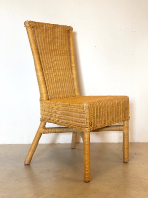 Wicker and Bamboo Chairs, 1970s, Set of 3-NPC-1291141