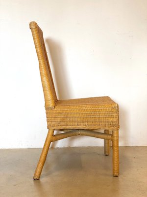 Wicker and Bamboo Chairs, 1970s, Set of 3-NPC-1291141