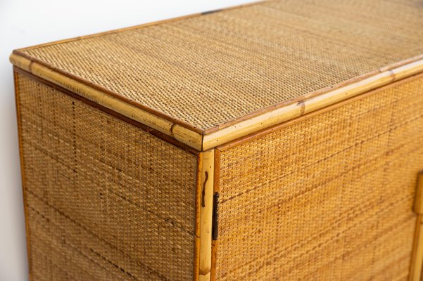 Wicker and Bamboo Chest of Drawers, 1970s-CGZ-1789625