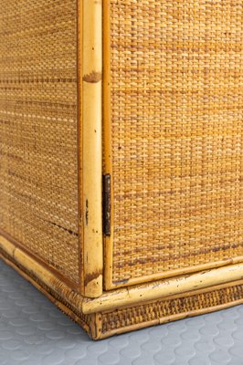 Wicker and Bamboo Chest of Drawers, 1970s-CGZ-1789625