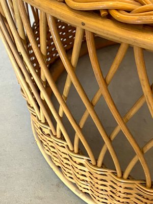 Wicker and Bamboo Coffee Table, 1970s-NPC-1069039