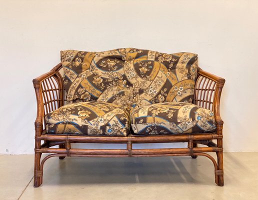 Wicker and Bamboo Sofa, 1970s-NPC-1180538