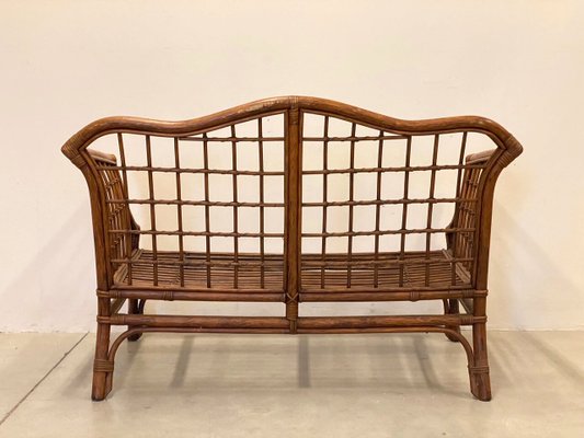 Wicker and Bamboo Sofa, 1970s-NPC-1180538