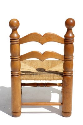 Wicker and Oak Chairs by Charles Dudouyt, 1940s, Set of 2-KGD-953819