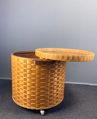 Wicker and Rattan Bar Cart, 1960s-VQG-639200