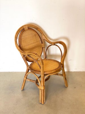 Wicker & Bamboo Armchairs, 1970s, Set of 2-NPC-1257168