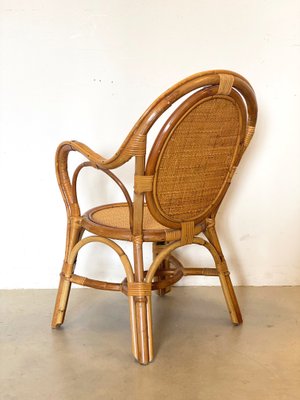 Wicker & Bamboo Armchairs, 1970s, Set of 2-NPC-1257168