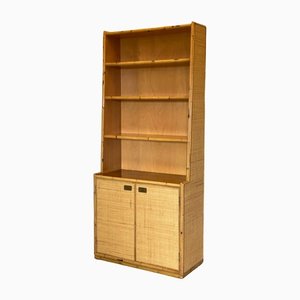 Wicker & Bamboo Bookshelf, 1970s-NPC-1257235