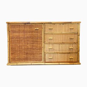 Wicker & Bamboo Credenza, 1970s-NPC-1254244