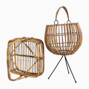 Wicker Basket Set, 1950s, Set of 2-EBW-2017290