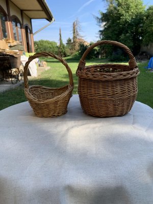 Wicker Baskets, 1960s, Set of 2-OXJ-1723333