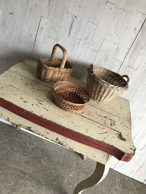 Wicker Baskets, 1960s, Set of 3-OXJ-773621