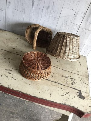 Wicker Baskets, 1960s, Set of 3-OXJ-773621