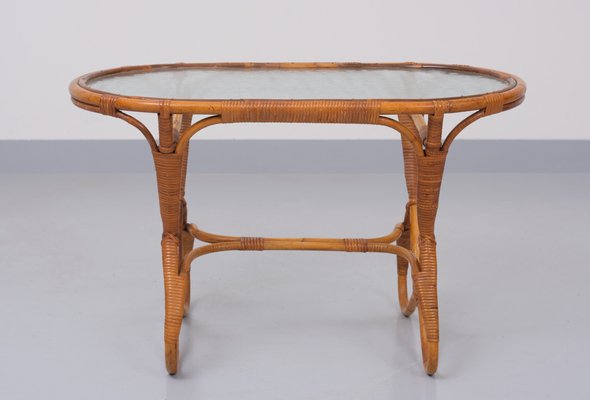 Wicker Coffee Table from Rohé Noordwolde, Holland, 1950s-GCG-1131529