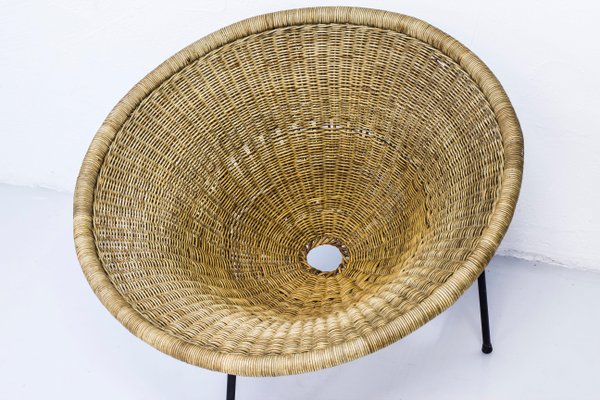 Wicker Easy Chair by Sven Staaf Attribution for Staaf & Almgren, 1950s-KO-635317