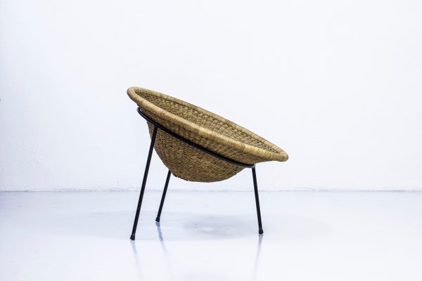 Wicker Easy Chair by Sven Staaf Attribution for Staaf & Almgren, 1950s-KO-635317