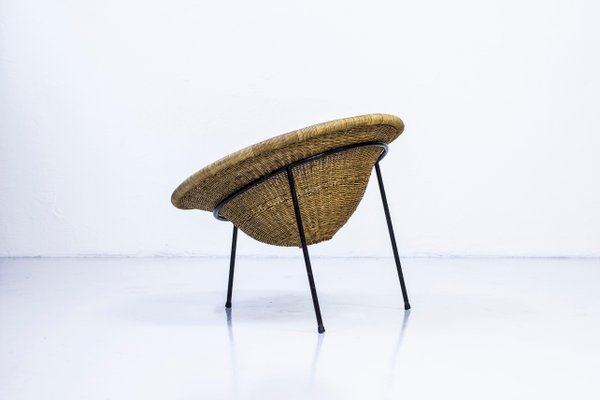 Wicker Easy Chair by Sven Staaf Attribution for Staaf & Almgren, 1950s-KO-635317