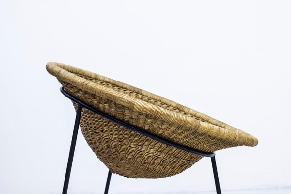 Wicker Easy Chair by Sven Staaf Attribution for Staaf & Almgren, 1950s-KO-635317